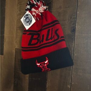 Bulls Red and Black Knit Beanie by 47